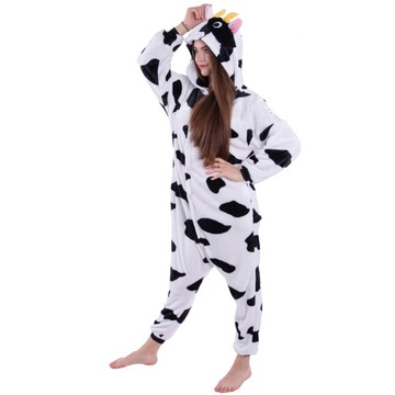 KROWA Krówka Kigurumi Piżama Damska Męska Onesie Kombinezon S 146-154