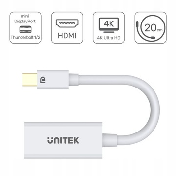 Адаптер UNITEK, конвертер mini DisplayPort в HDMI