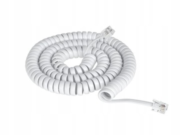 Kabel przewód telefoniczny spiralny 4,5m biały