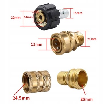 НАБОР ИЗ 8 ПЕРЕХОДНИКОВ ДЛЯ МАШИН ДАВЛЕНИЯ 5000PSI M22 3/8