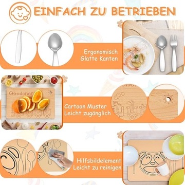 Детский набор для завтрака Goodchef, доска и столовые приборы
