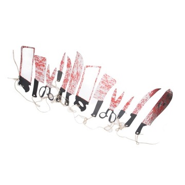 12 шт., подвесной баннер с кровавым ножом, ужасные сцены