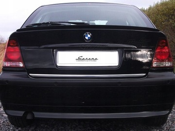 BMW 3 E46 COMPACT - LIŠTA CHRÓM CHROM VÍKO KUFRU ZDOBENÁ DEKORATIVNÍ