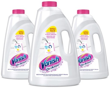 Zestaw Vanish Oxi Action White Odplamiacz w płynie do białych tkanin 3x 3 l