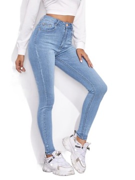 Spodnie Damskie Jeansy Dżinsy Modelujące Rurki Przyjemny Materiał Jeans