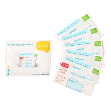 BABYONO МНОГОРАЗОВЫЕ СУМКИ ДЛЯ СТЕРИЛИЗАЦИИ В МИКРОВОЛНОВОЙ ПЕЧИ - 5 ШТ.