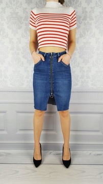 ЮБКА ЖЕНСКАЯ ЭЛАСТИЧНАЯ - ЖЕНСКАЯ - ДЖИНСЫ - МОЛНИЯ