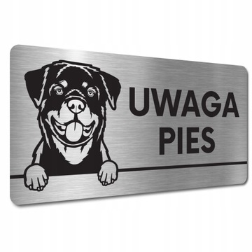 TABLICZKA UWAGA PIES ZŁY PIES GROŹNY Rottweiler TABLICZKA UWAGA ZŁY PIES