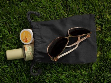 СУМКА ДЛЯ МЕЛКИХ ПРЕДМЕТОВ ИЗ ХЛОПКА 15х20 см ЧЕРНАЯ 220г Экологическая сумка