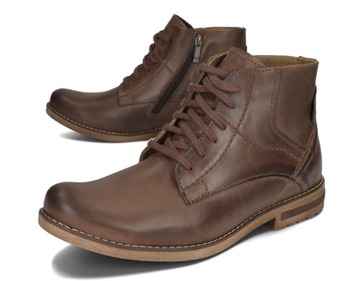 МУЖСКАЯ УТЕПЛЕННАЯ ОБУВЬ ИЗ ЛАКОЙ КОЖИ 731 КОРИЧНЕВЫЙ 43