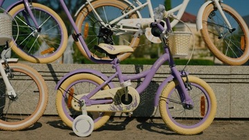 Велосипед для девочек 14 дюймов с боковыми колесами Flower Bike лаванда