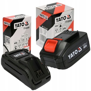 КОМПЛЕКТ АККУМУЛЯТОРОВ YATO ЛИТИЙ-ИОННЫЙ АККУМУЛЯТОР LI-ION 4 Ач 18 В + ЗАРЯДНОЕ УСТРОЙСТВО