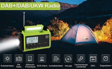 СОЛНЕЧНОЕ РАДИО 5000 мАч FM/AM/DAB RDS ЖК-ФОНАРИК