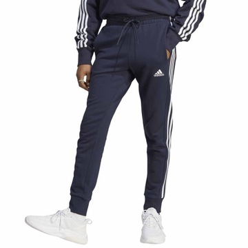 ADIDAS 3-STRIPES IC9406 SPODNIE MĘSKIE DRESOWE GRANATOWE BAWEŁNIANE 3 PASKI