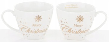 Набор рождественских чашек со снежинками