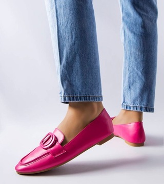 Классические лоферы Hers Pink с пряжкой LCL-8, размер 36