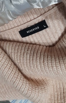 Reserved blado różowy sweter z luźnym golfem r 40/42