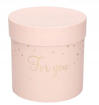 Розовая подарочная коробка с круглой крышкой