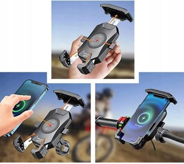 Держатель для мотоцикла Индуктивное зарядное устройство USB-C 15 Вт