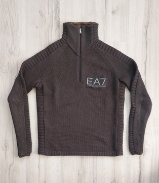 EA7 emporio armani gruby sweter męski wełniany rozpinany r. L