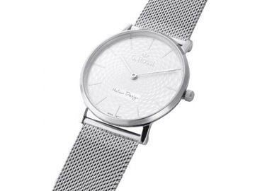 Damski zegarek na bransolecie srebrna tarcza elegancki modny na prezent