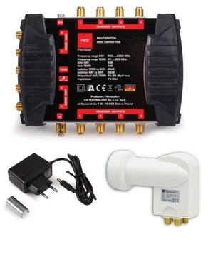 MultiSwitch 5/ 8 Wyjść OPTICUM + Konwerter Quattro