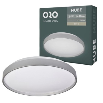 Plafon LED natynkowy sufitowy 24W 1440lm 4000K barwa neutralna srebrny IP20