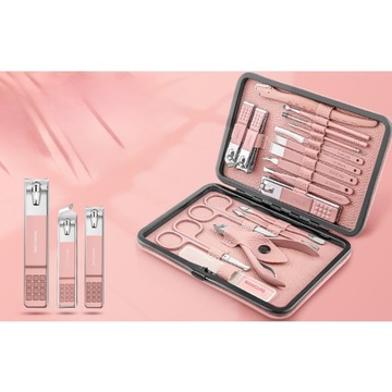 PROFESJONALNY ZESTAW DO MANICURE PEDICURE|PIELĘGNACJA PAZNOKCI|18 NARZĘDZI