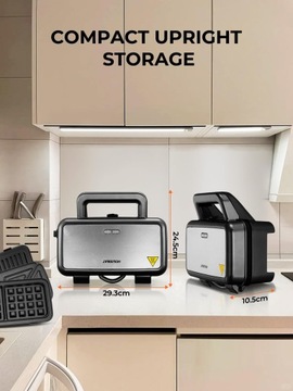 SANDWICHMAKER 3W1 GOFROWNICA GRILL KONTAKTOWY 1200W ANTYPOŚLIZGOWY