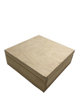 Квадратная деревянная шкатулка 16х16х6 см, декупаж.