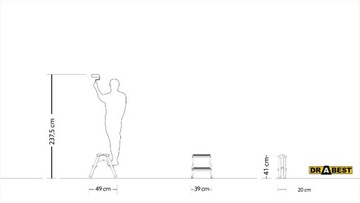 Лестница ePlatinum двусторонняя, 2 ступени, 125 кг, Лестницы, польский производитель