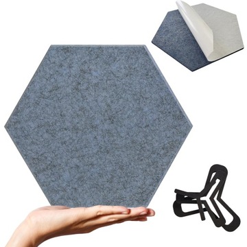 PANEL DEKORACYJNY samoprzylepny HEXAGON, panele, kolor Szaro Niebieski