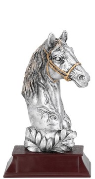 Statuetka jeździectwo KOŃ głowa konia 17cm + opis