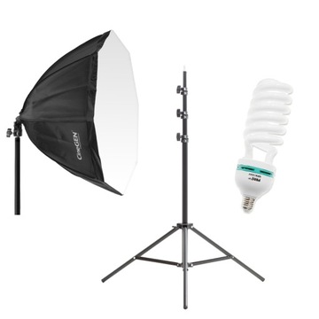 ZESTAW do make up SOFTBOX octa 60cm żarówka statyw
