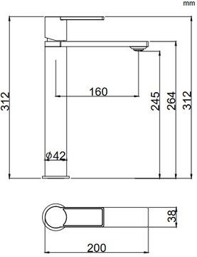 СЕРЕБРЯНЫЙ ВЫСОКИЙ смеситель для умывальника, ЛАТУНЬ, ХРОМ, Смеситель ARMA