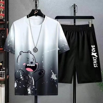 Trendy Men's Summer Shorts Set Gym Outfit Student