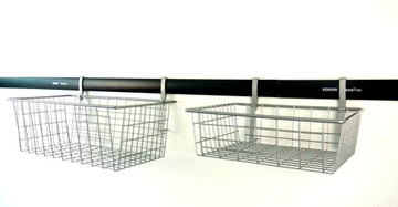 KENOVO kosz druciany pojemny do 25kg do powieszenia szyna +2 haki piwnica