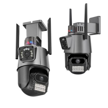 Уличная камера Wi-Fi, поворотная, двойная, две линзы, 2x3MP