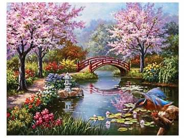 Haft Diamentowy Obraz Mozaika Diamond Painting JAPOŃSKI OGRÓD 40x30