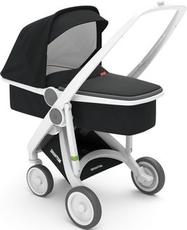 Wózek głęboki z gondolą Greentom Black rama White