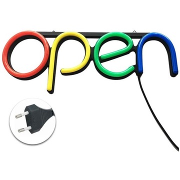 REKLAMA NEON LED NAPIS OPEN COLOR SZYLD BANER