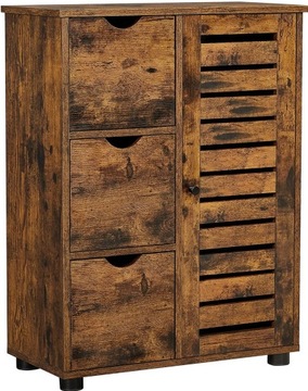 Комод в деревенском стиле с 3 ящиками Темно-коричневый