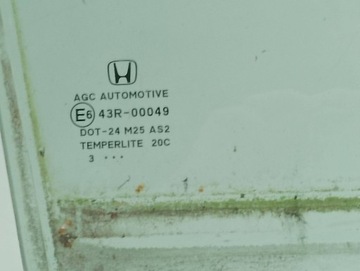 HONDA CR-V 2014 PRAVÁ STRANA SKLO (OKNO) DVEŘE ZADNÍCH