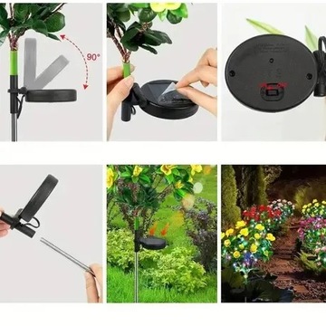 РОЗЫ СОЛНЕЧНЫЕ ЛАМПЫ САДОВЫЕ ЦВЕТЫ LED ПЕРФОТИРОВАННАЯ СОЛНЕЧНАЯ ЛАМПА МНОГОЦВЕТНАЯ