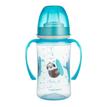 CANPOL KUBEK TRENINGOWY Z USTNIKIEM SILIKONOWYM 240 ML DLA DZIECI 6M+