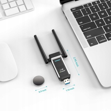 USB-адаптер Wi-Fi 6 5 ГГц 1201 Мбит/с 574 Мбит/с