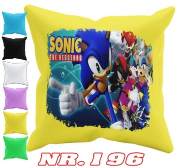 POSZEWKA NA PODUSZKĘ JAŚKA DO PRZEDSZKOLA SONIC JEŻYK + IMIĘ GRATIS