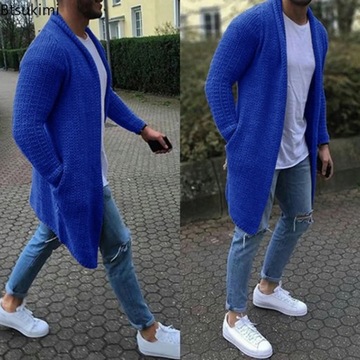 2023 Men's Slim Fit Long Knitted Cardigan Jacket M