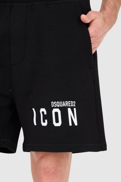 DSQUARED2 Czarne szorty męskie z logo ICON XL