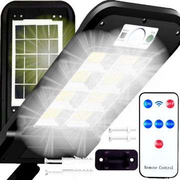 LAMPA SOLARNA ULICZNA LATARNIA LED PILOT CZUJNIK ZASILANIE SOLARNE 150 DIOD